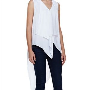 Satin Asymmetrical sleeveless blouse